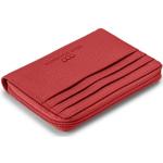 Rote Mini Geldbörsen mit Reißverschluss aus Leder mit RFID-Schutz mini 