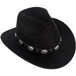 Schwarze Cowboyhüte aus Filz für Herren Einheitsgröße 