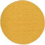 Gelbe Unifarbene Rugvista Runde Kelim Teppiche 300 cm 