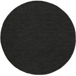 Schwarze Rugvista Runde Kelim Teppiche 200 cm aus Wolle 