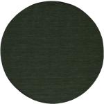 Tannengrüne Rugvista Runde Kelim Teppiche 300 cm aus Wolle 