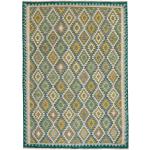 Grüne Ethno Kelim Teppiche aus Textil 
