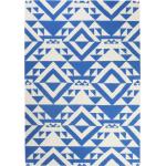 Kelim Teppich Blau Creme Weiß aus Wolle » Blue Mellow « Accessorize Blau,Weiß 130 x 190 cm