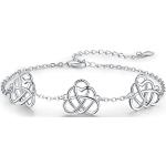 Nickelfreie Silberne Keltische Armbänder aus Silber graviert für Damen zum Valentinstag 