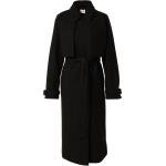 Reduzierte Schwarze Unifarbene Maxi Trenchcoats lang mit Gürtel für Damen Größe XXL für den für den Winter 