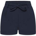 Marineblaue Unifarbene Paperbag-Shorts ohne Verschluss für Damen Größe XL für den für den Sommer 