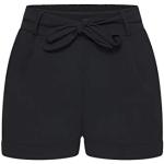 Schwarze Unifarbene Paperbag-Shorts ohne Verschluss für Damen Größe XL für den für den Sommer 