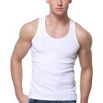 Weiße Unifarbene Ärmellose Shaping Tops & Miederhemden aus Baumwolle für Herren Größe XXL 2-teilig für den für den Sommer 