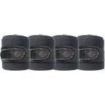 Schwarze Bandagen für Pferde aus Fleece maschinenwaschbar 4-teilig 