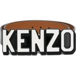 Reduzierte Schwarze KENZO Logo Ledergürtel aus Kalbsleder für Herren Länge 85 