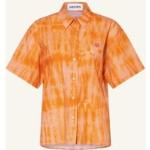 Reduzierte Orange Batik Kurzärmelige KENZO Hemdblusen aus Baumwolle für Damen Größe S 