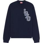 Reduzierte Blaue KENZO Logo Strickpullover aus Wolle für Herren Größe L für den für den Winter 