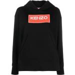 Reduzierte Schwarze Langärmelige KENZO Logo Damensweatshirts mit Kapuze Größe M 