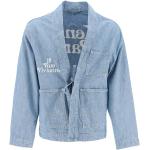 Reduzierte Blaue Bestickte KENZO Kimono-Jacken mit Knopf aus Denim für Herren Größe M 