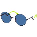 Blaue Runde Runde Sonnenbrillen aus Metall für Damen 