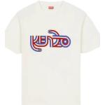 Kenzo, Retro Mod-inspiriertes T-Shirt mit Oversized Logo Beige, Herren, Größe: M