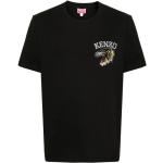 Kenzo, Schwarze T-Shirts und Polos mit Varsity Jungle Stickerei Black, Herren, Größe: XL