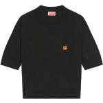Reduzierte Schwarze 3/4-ärmelige KENZO T-Shirts für Damen Größe S 