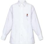 Weiße Langärmelige KENZO Logo Shirts mit Tasche mit Knopf für Damen Größe M 