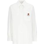 Reduzierte Weiße Langärmelige KENZO Shirts mit Tasche mit Knopf aus Baumwolle für Damen Größe XS 