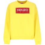 Reduzierte Gelbe Langärmelige KENZO Logo Damensweatshirts aus Baumwolle Größe M 