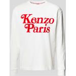 Offwhitefarbene Unifarbene KENZO Herrensweatshirts aus Baumwolle Größe XL 