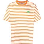 Reduzierte Orange Gestreifte Kurzärmelige KENZO Logo T-Shirts aus Baumwolle für Herren Größe M 