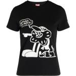 Reduzierte Schwarze KENZO T-Shirts aus Baumwolle für Damen Größe S 