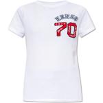 Reduzierte Weiße Bestickte Kurzärmelige KENZO T-Shirts aus Baumwolle für Damen Größe XS 