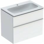 Reduzierte Weiße Keramag iCon Waschbeckenunterschränke & Badunterschränke pulverbeschichtet aus Keramik mit Schublade Breite 50-100cm, Höhe 50-100cm, Tiefe 0-50cm 