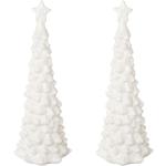 Weiße Moderne 25 cm Weihnachtsbäume aus Keramik 2-teilig 