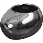 Silberne Moderne 22 cm Ovale Übertöpfe 22 cm Glänzende aus Keramik Indoor 