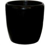 Schwarze 19 cm Runde Übertöpfe 25 cm glänzend aus Keramik Indoor 