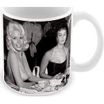 Keramik-Kaffeetasse, 325 ml, berühmte Hollywood-Sterne, Sophia Loren und Jayne Mansfield, Schauspieler, Kino, Humor Eifersucht