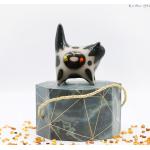 Schwarze Moderne 10 cm Dekokatzen mit Tiermotiv glänzend aus Keramik 