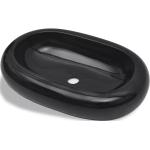 Schwarze vidaXL Ovale Ovale Waschbecken & Ovale Waschtische aus Keramik 