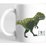 Tassen mit Namen mit Dinosauriermotiv aus Keramik 