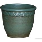 Grüne 37 cm Runde Pflanzkübel & Blumentöpfe 30 cm aus Keramik frostfest 