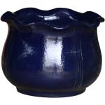 Blaue 33 cm Runde Pflanzkübel & Blumentöpfe 28 cm aus Keramik frostfest 