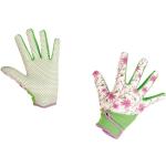 Grüne Blumenmuster Kerbl Damengartenhandschuhe mit Klettverschluss Größe S 