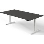 Kerkmann Move 3 höhenverstellbarer Schreibtisch anthrazit rechteckig T-Fuß-Gestell weiß 200,0 x 100,0 cm