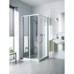 Silberne Duschschiebetüren aus Glas 
