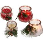ootb Kerze im Glas mit Weihnachts-Dekoration, ca. 9 x 8 cm, 2-farbig sortiert - mehrfarbig Glas 28.950112