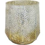 Goldene Antike 20 cm Runde Kandelaber & Kerzenleuchter aus Glas 