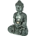 Reduzierte Silberne Asiatische 31 cm Buddha-Gartenfiguren 