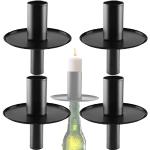 Reduzierte Schwarze Moderne Kerzenständer Sets matt aus Metall 4-teilig 