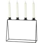 Kerzenständer schwarz Metall Kerzenleuchter Deko Kerzenhalter für 4 Stabkerzen