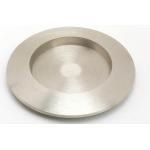 Silberne 12 cm Runde Kerzenteller matt aus Metall 