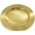 Goldene 14 cm Runde Kerzenteller gebürstet aus Metall 
