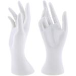 Weiße Elegante Schmuckhalter Hand aus Kunststoff 